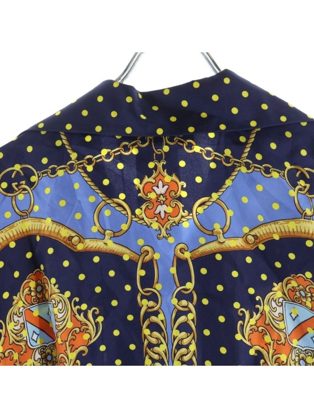 Gucci Short Zanur Silk Shirt Navy 38 - Picture 4 of 9